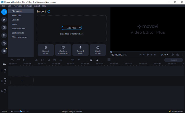 movavi video editor interface